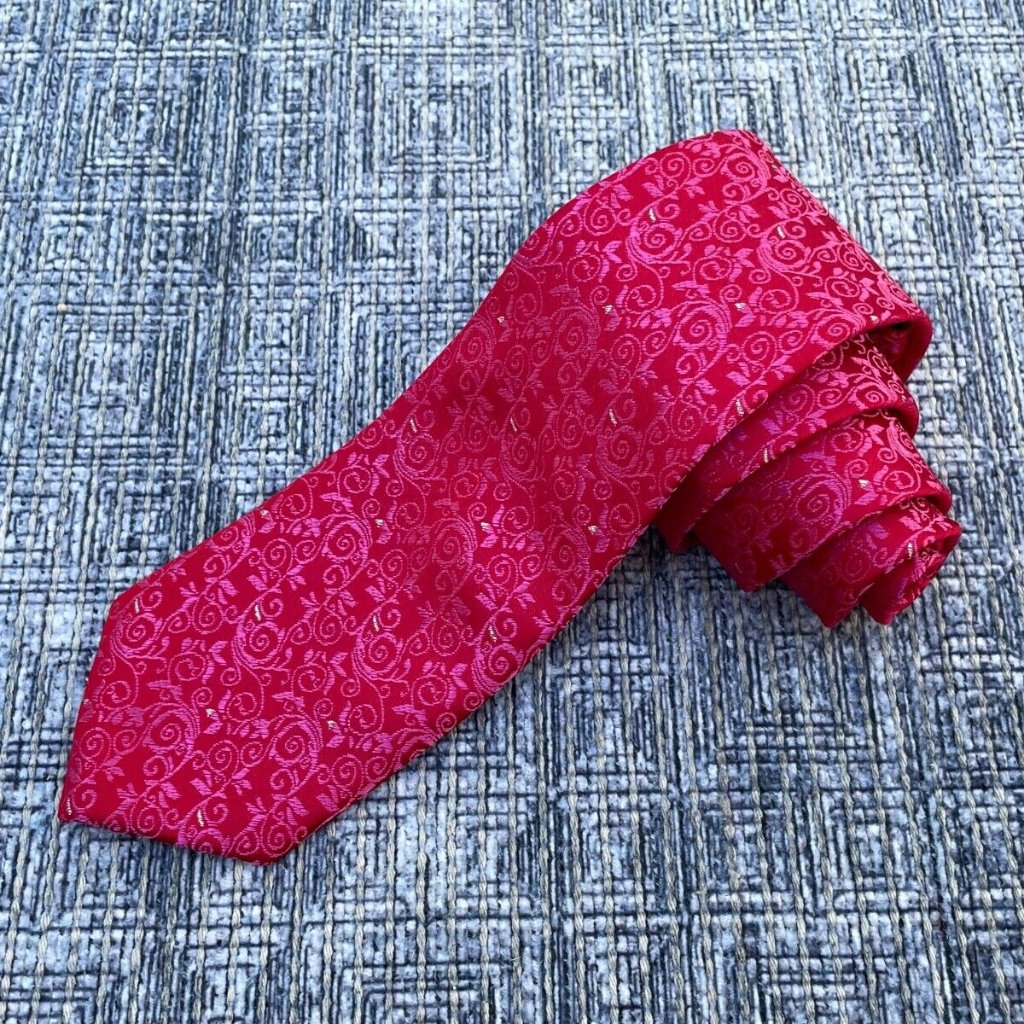 Vannotensa Men Tie Red Tone Polyester Necktie Fashion Classic Tie New